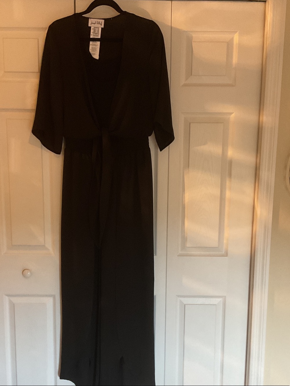 Joseph Ribkoff Black Wide-Leg Jumpsuit with V-Neck
